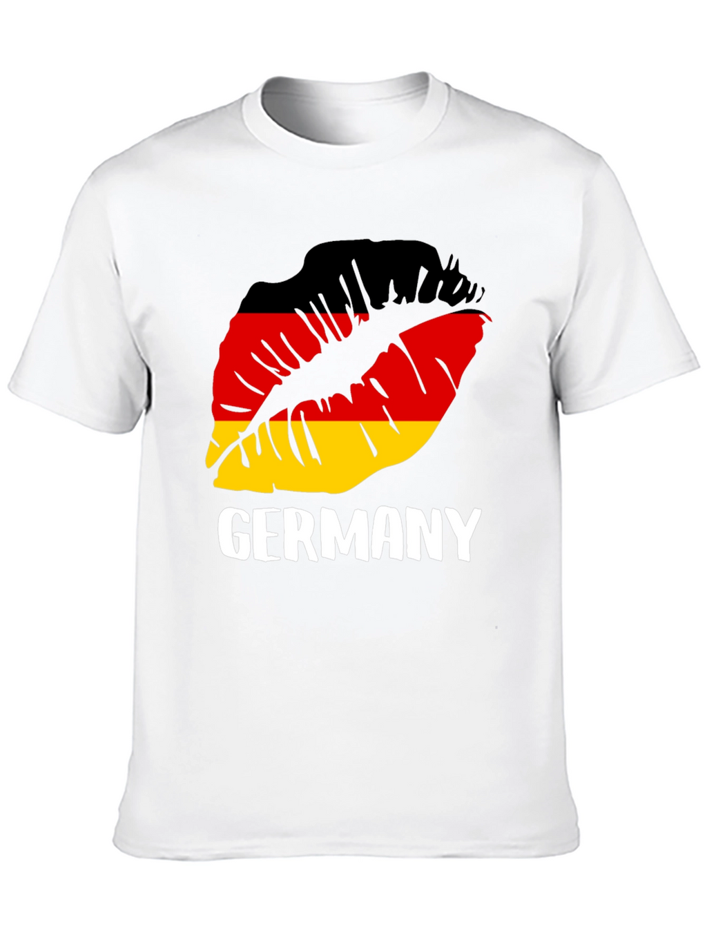 Germany Flag Lips Graphic Tee - Black