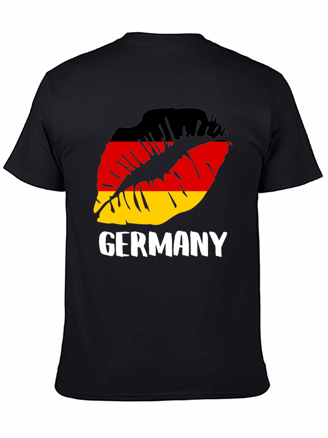 Germany Flag Lips Graphic Tee - Black