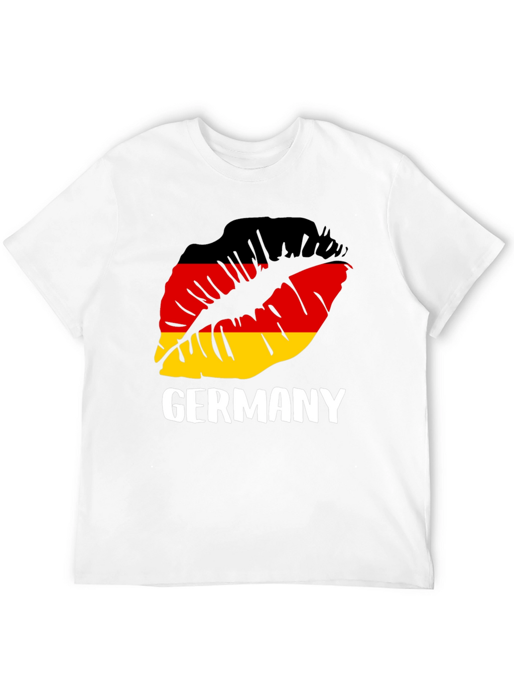 Germany Flag Lips Graphic Tee - Black