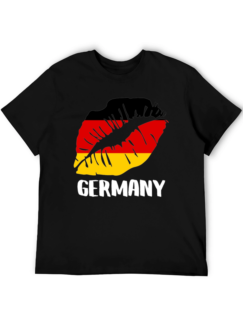 Germany Flag Lips Graphic Tee - Black