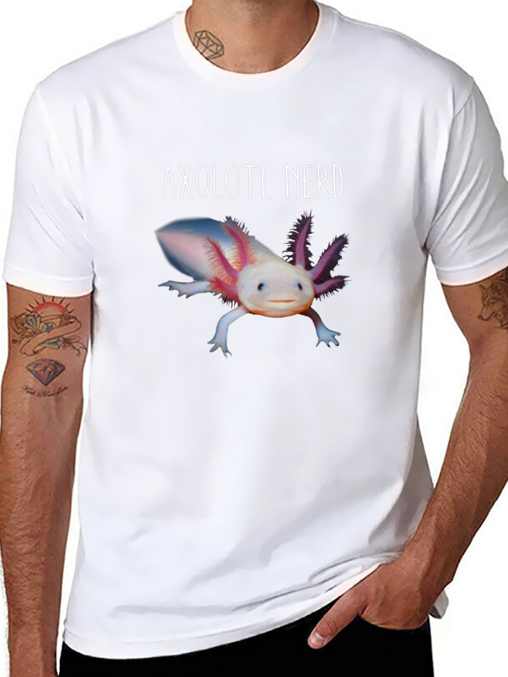 Axolotl Nerd Graphic T-Shirt - Black Cotton Tee