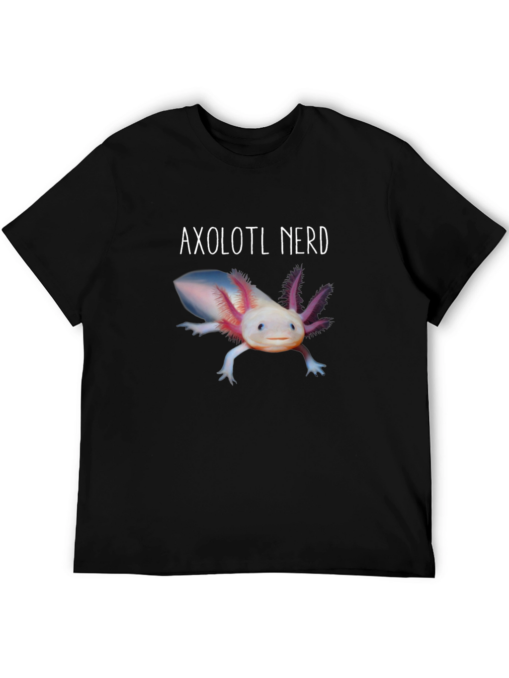 Axolotl Nerd Graphic T-Shirt - Black Cotton Tee