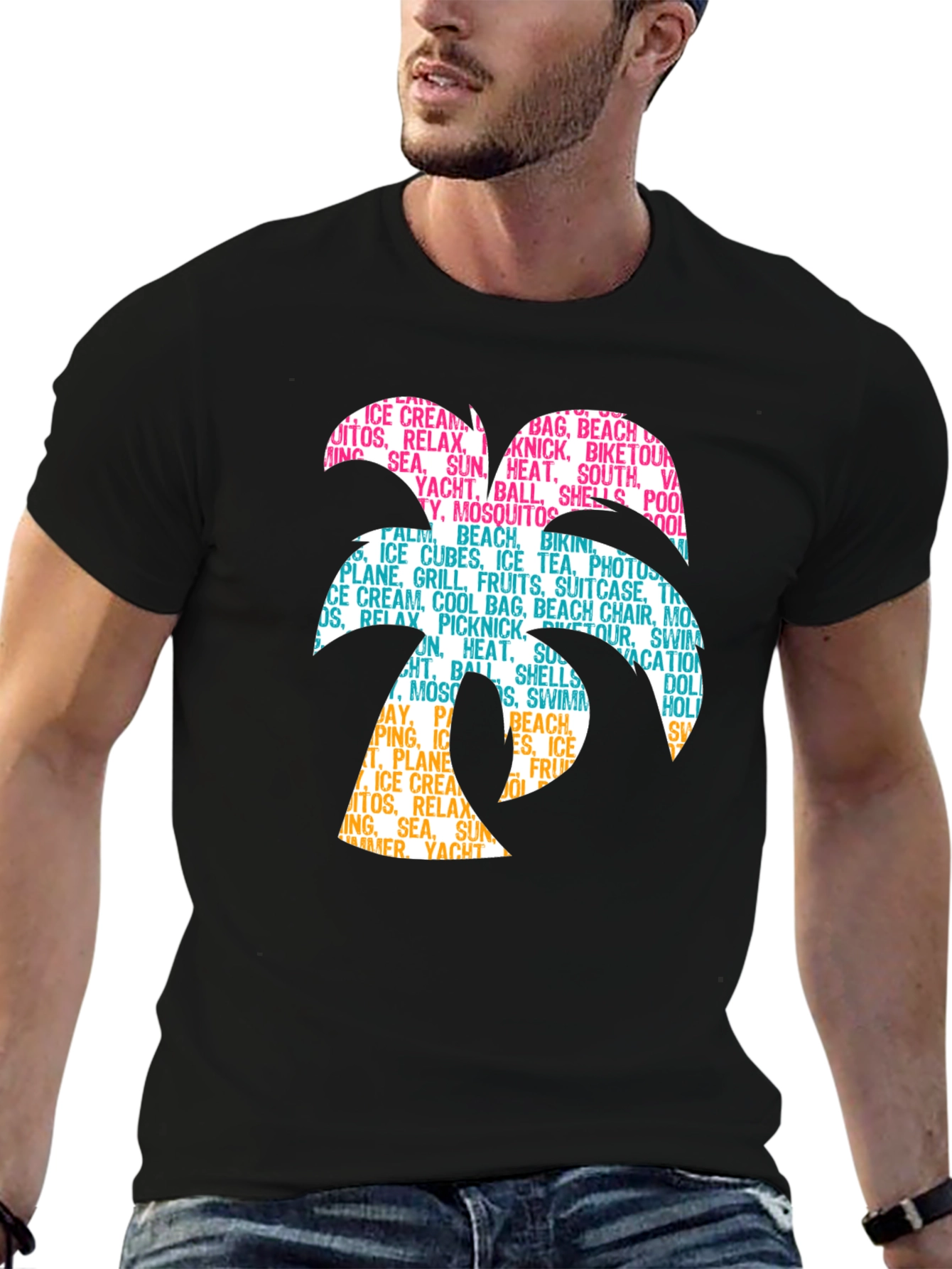 Tropical Beach Vibes Graphic T-Shirt