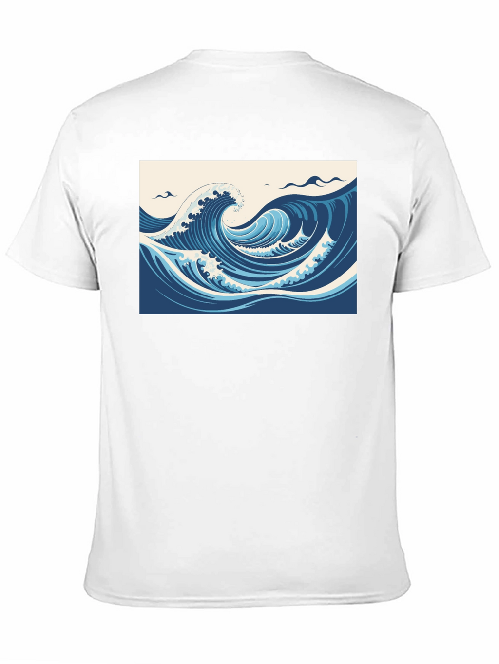 Ocean Wave Graphic Tee - Black Cotton T-Shirt