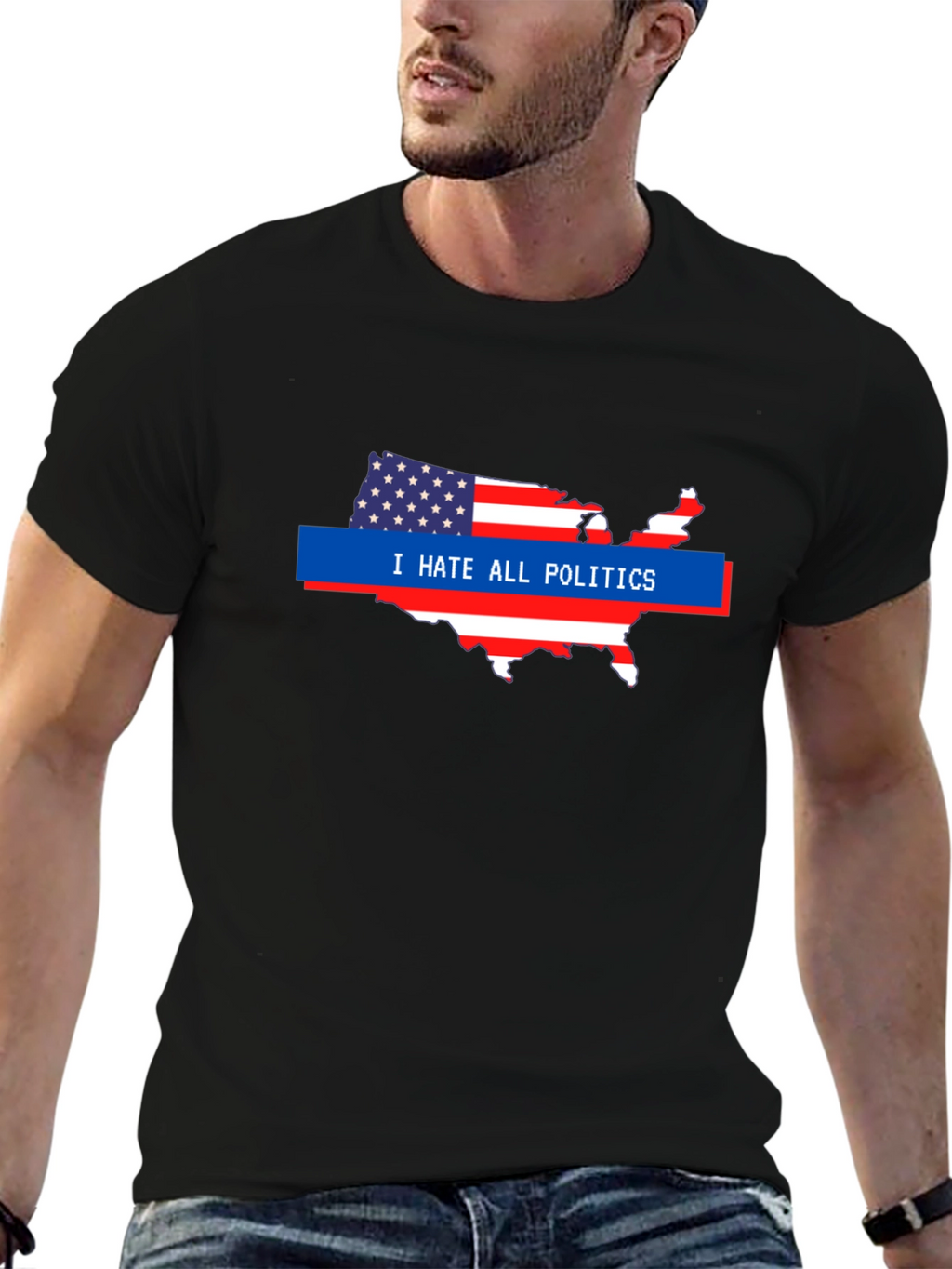 I Hate All Politics USA Map Graphic Tee