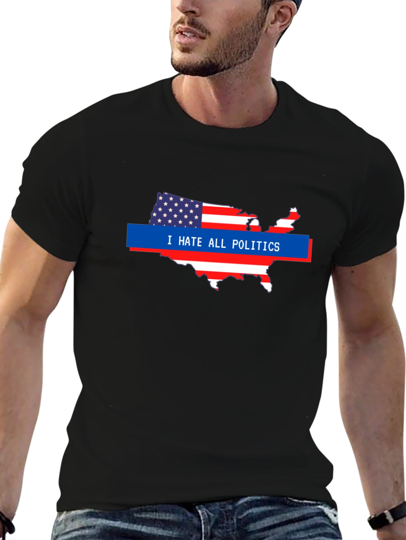 I Hate All Politics USA Map Graphic Tee