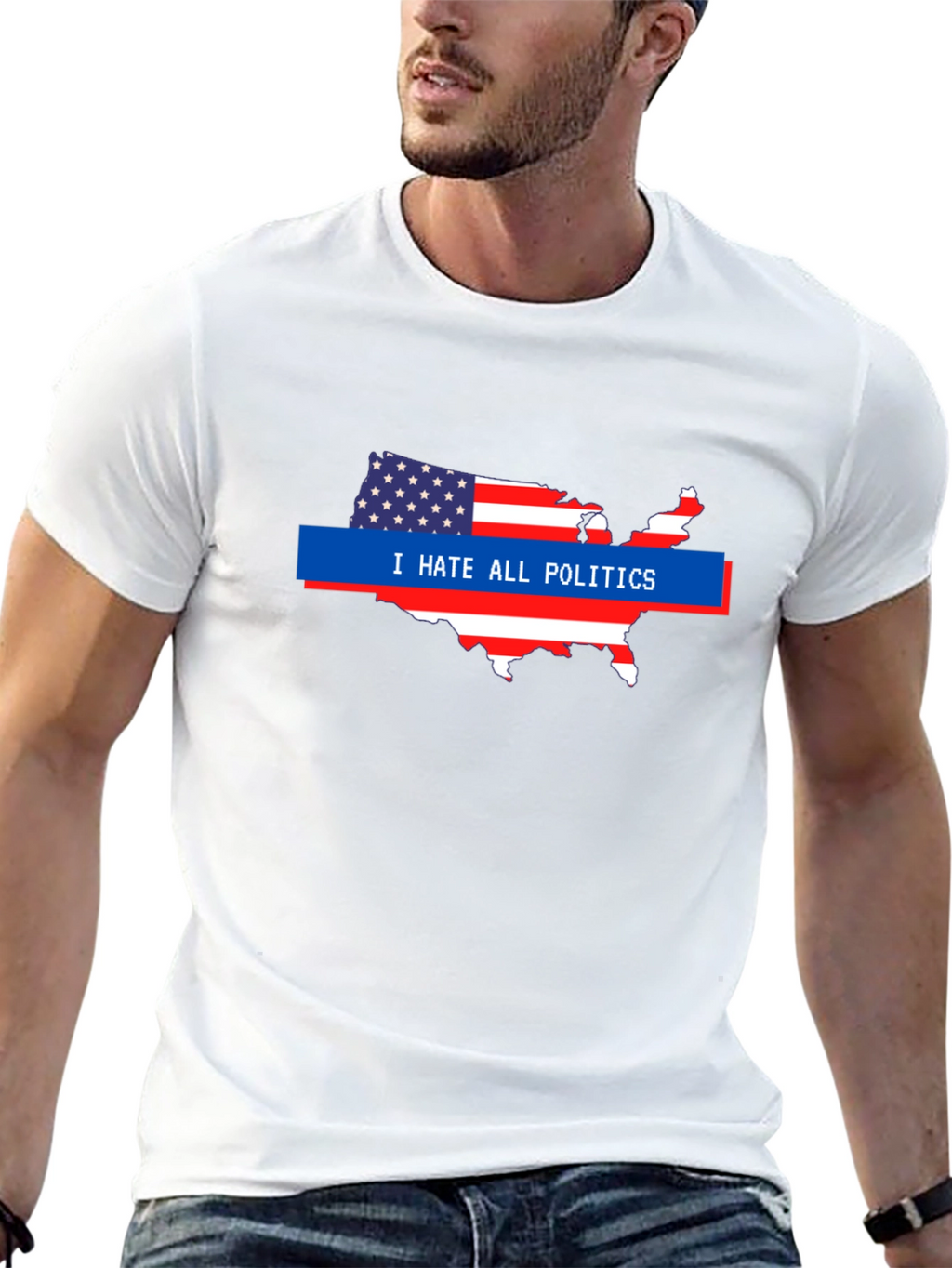 I Hate All Politics USA Map Graphic Tee