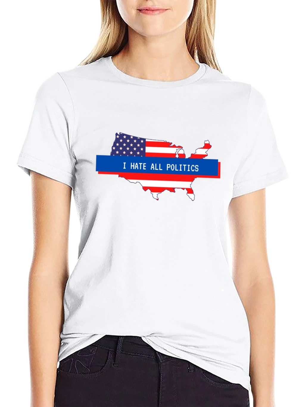 I Hate All Politics USA Map Graphic Tee