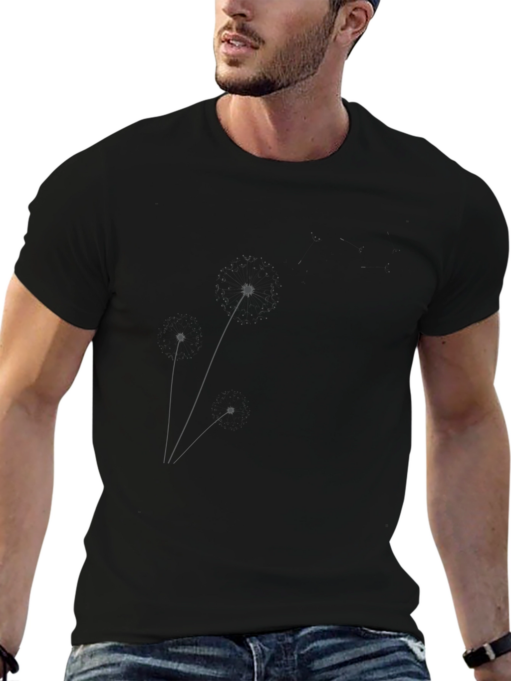 Minimalist Star Constellation Black T-Shirt