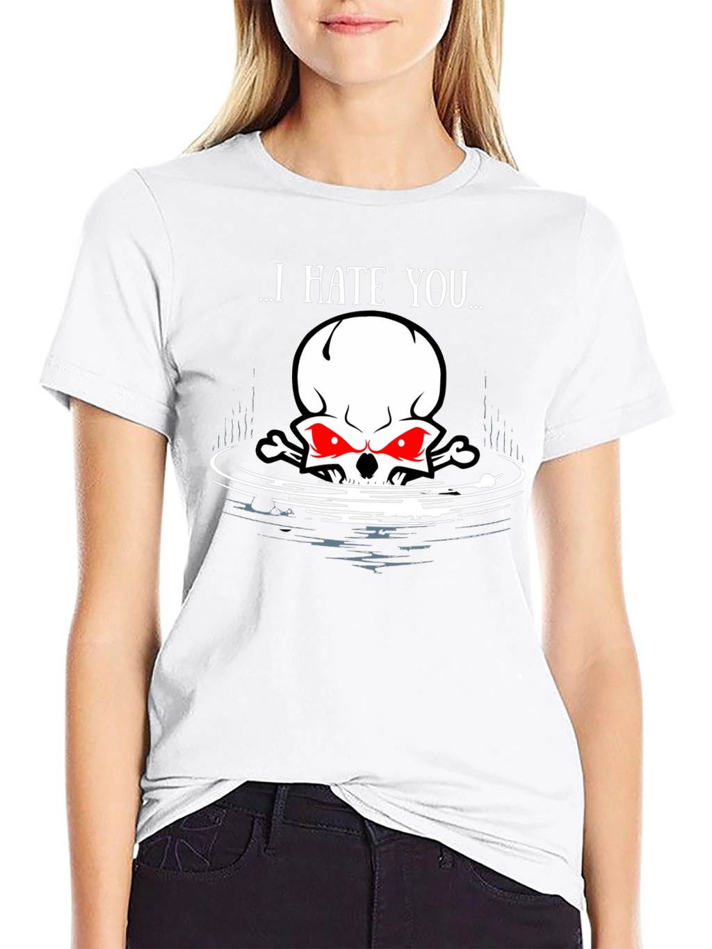 I Hate You Skull Graphic Tee