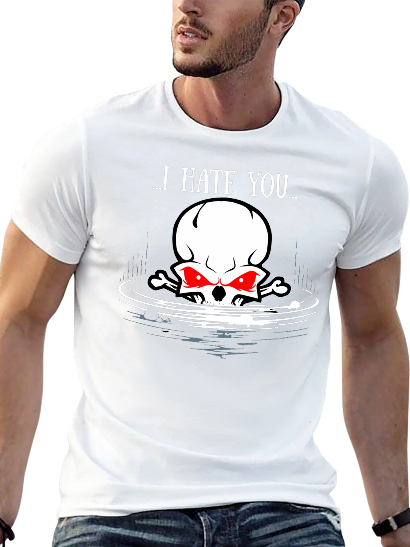 I Hate You Skull Graphic Tee