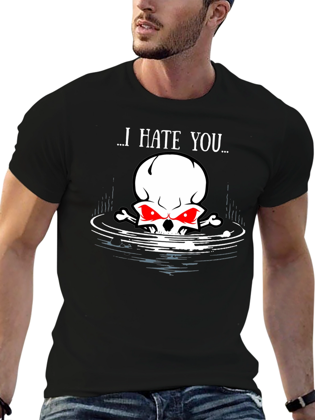 I Hate You Skull Graphic Tee