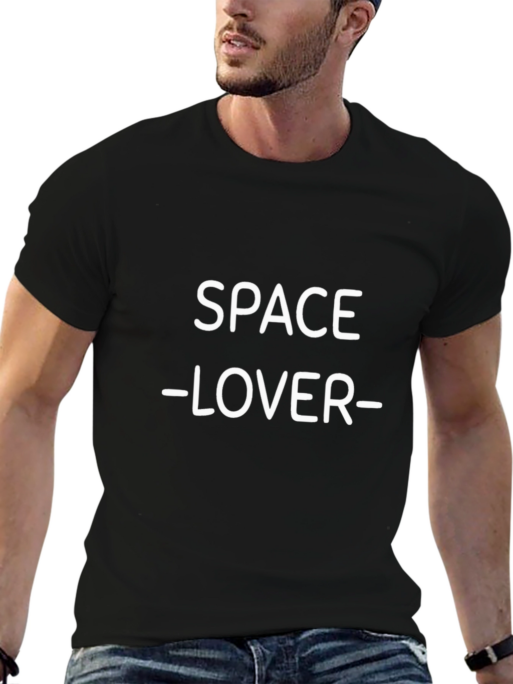 Space Lover Black T-Shirt - Sci-Fi Graphic Tee