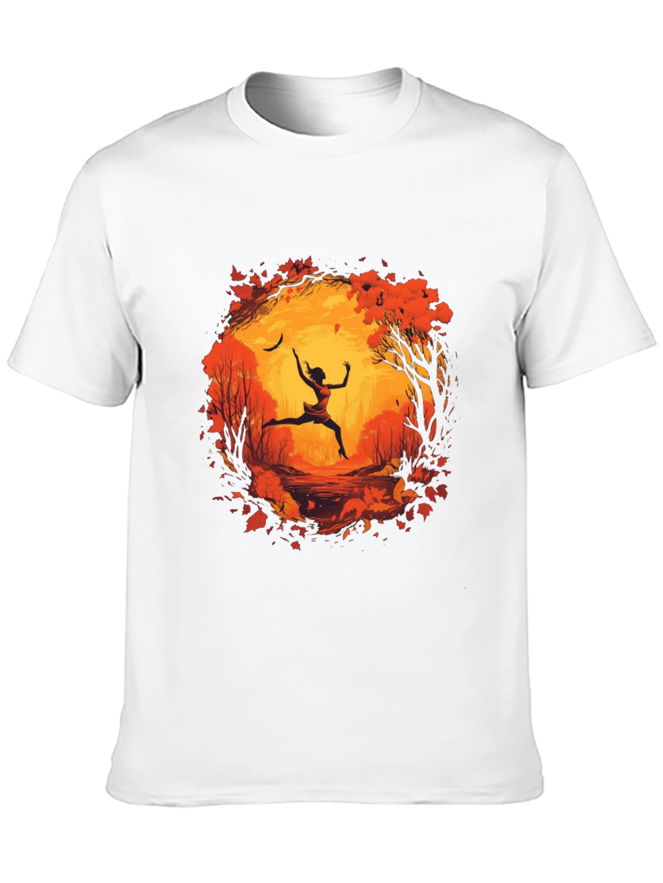 Autumnal Leap Mens Black Graphic Tee