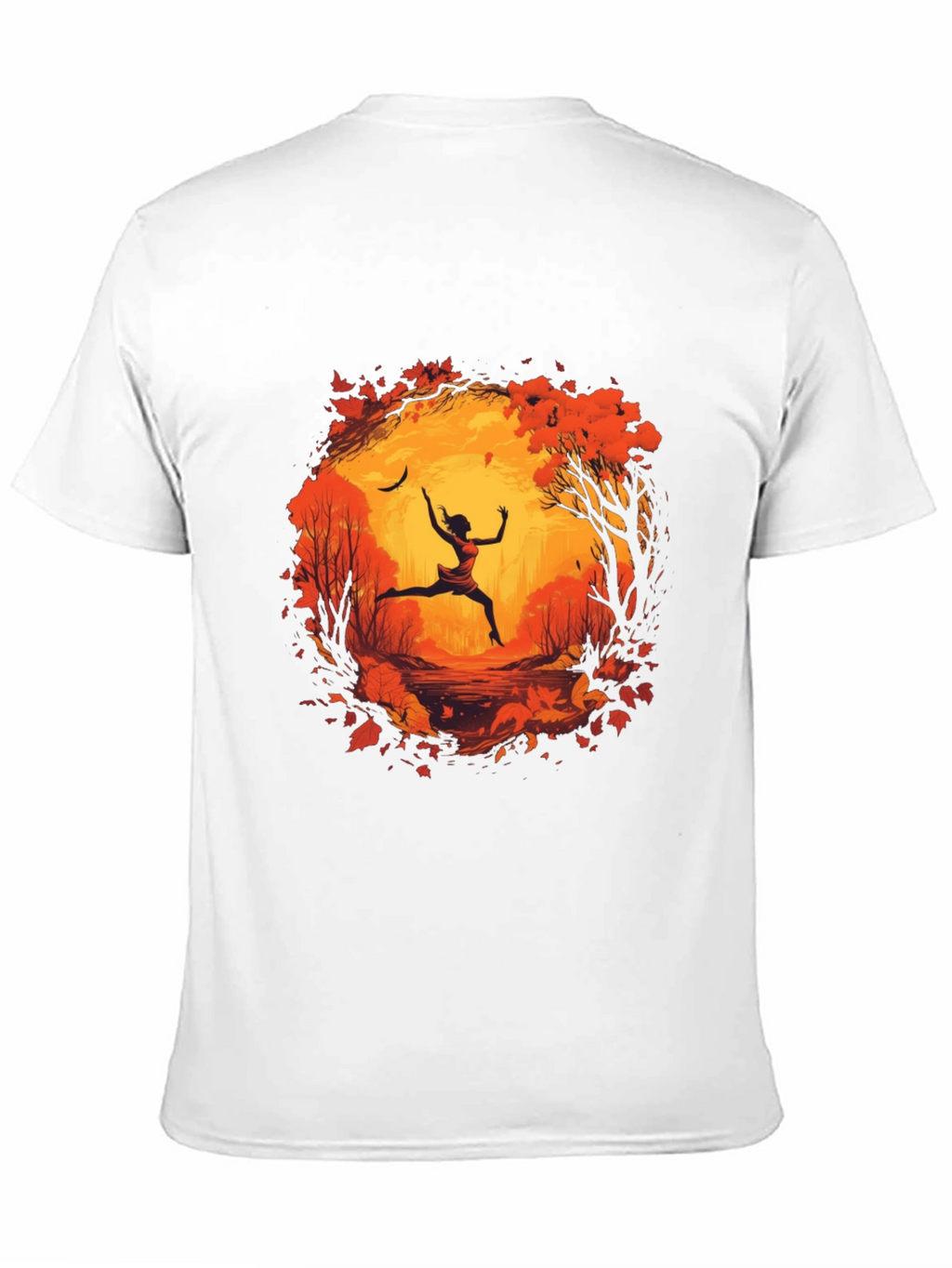 Autumnal Leap Mens Black Graphic Tee