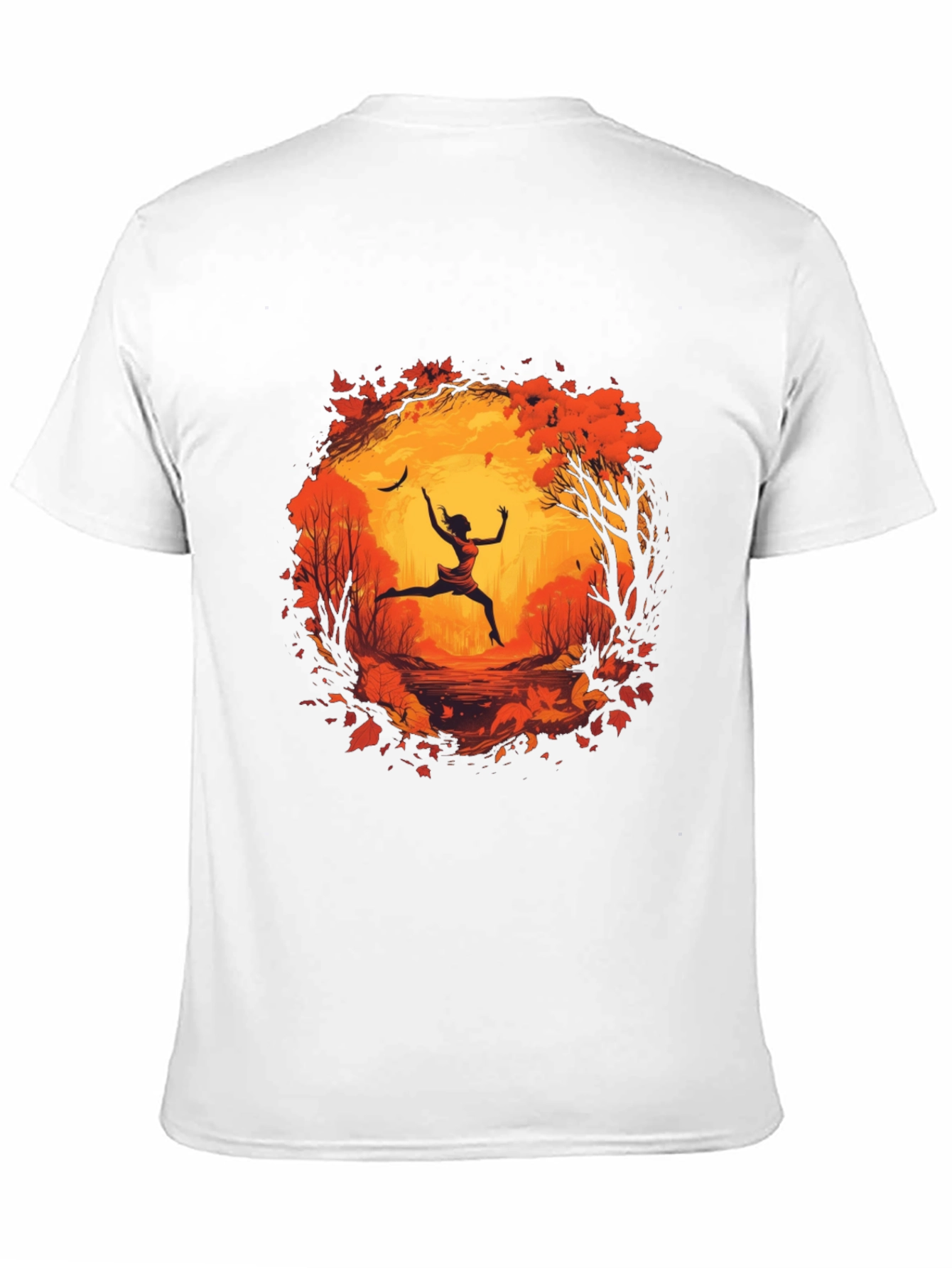 Autumnal Leap Mens Black Graphic Tee