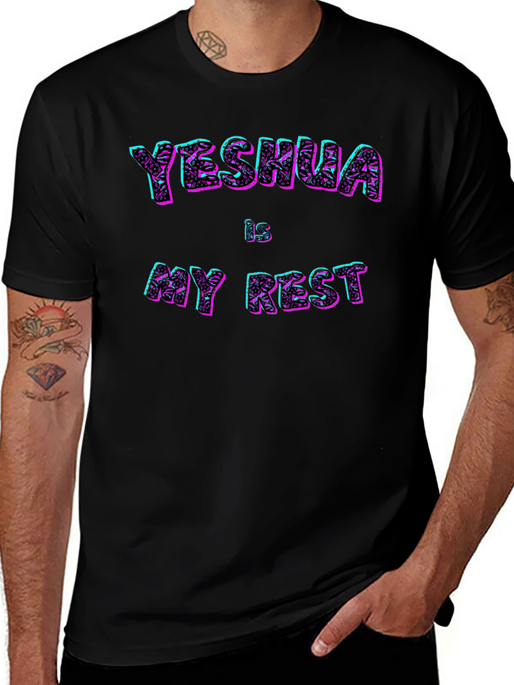 Yeshua is My Rest Black T-Shirt Graphic Print