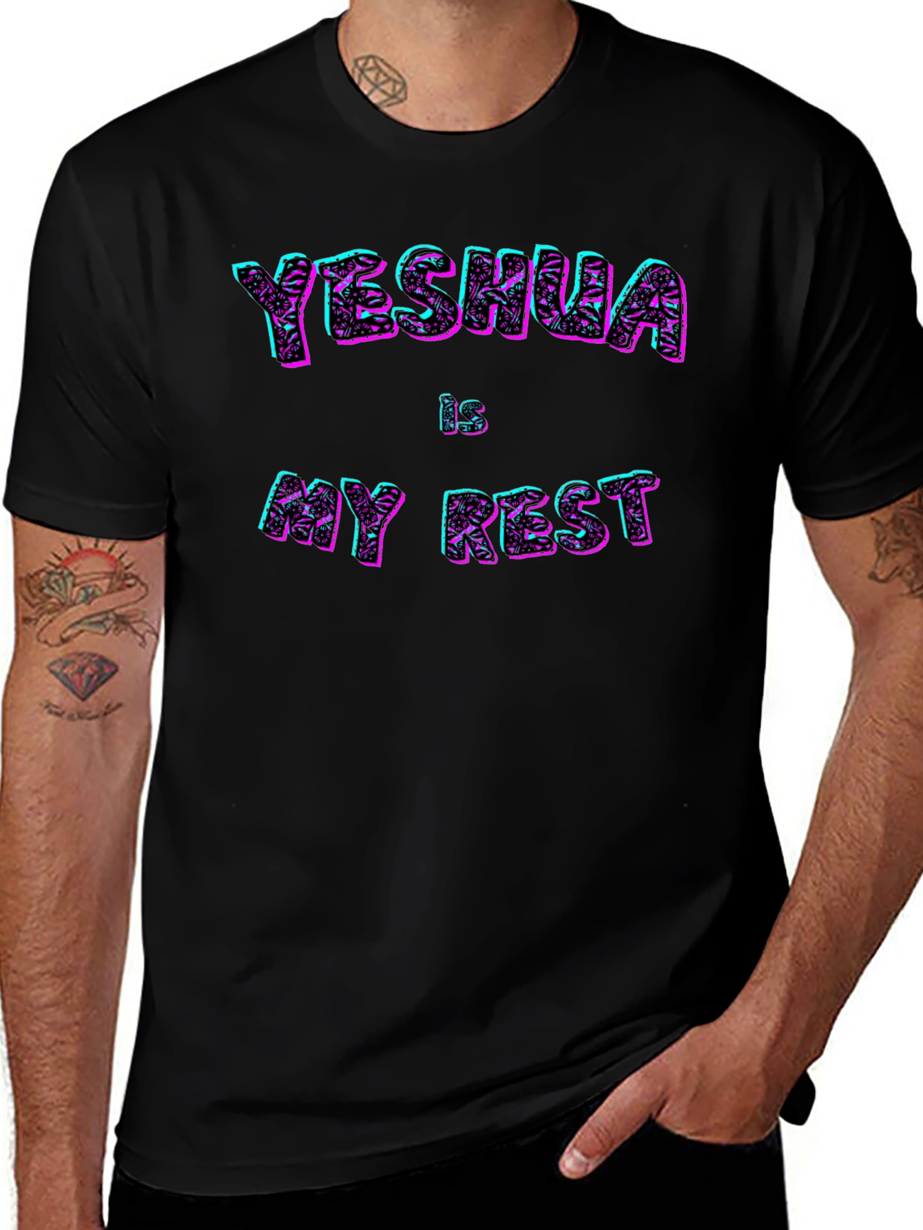 Yeshua is My Rest Black T-Shirt Graphic Print