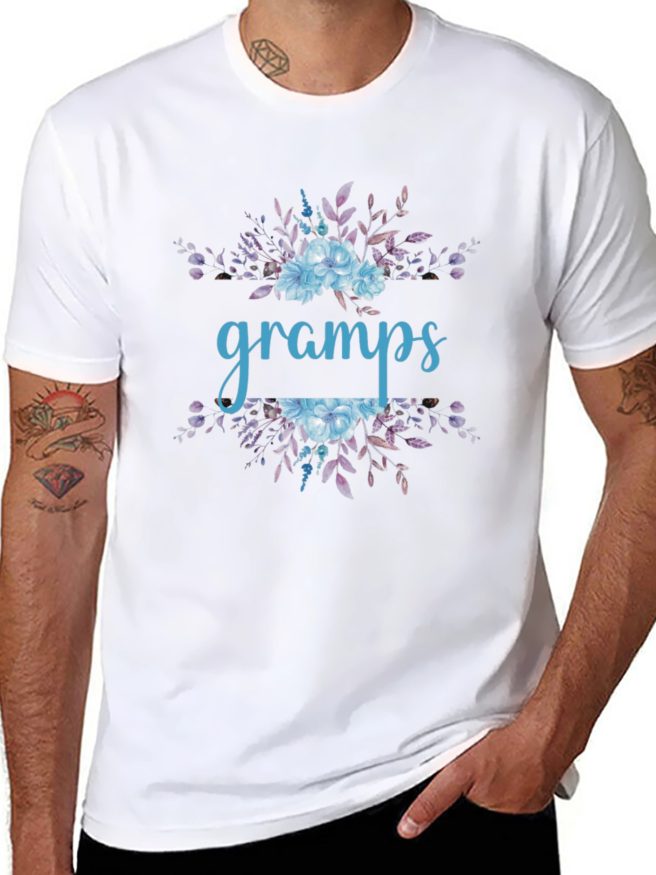 Floral Gramps T-Shirt - Perfect Gift for Grandfathers