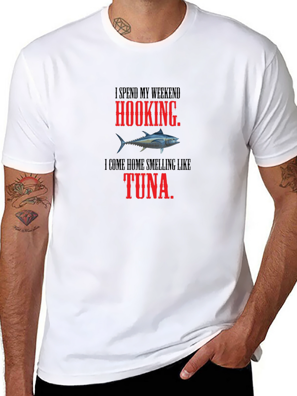 Hooking Tuna Graphic Tee - Funny Fishing Shirt