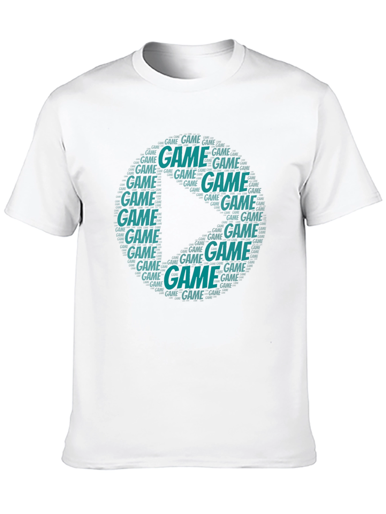 Game Word Art Graphic Tee - Black Short Sleeve