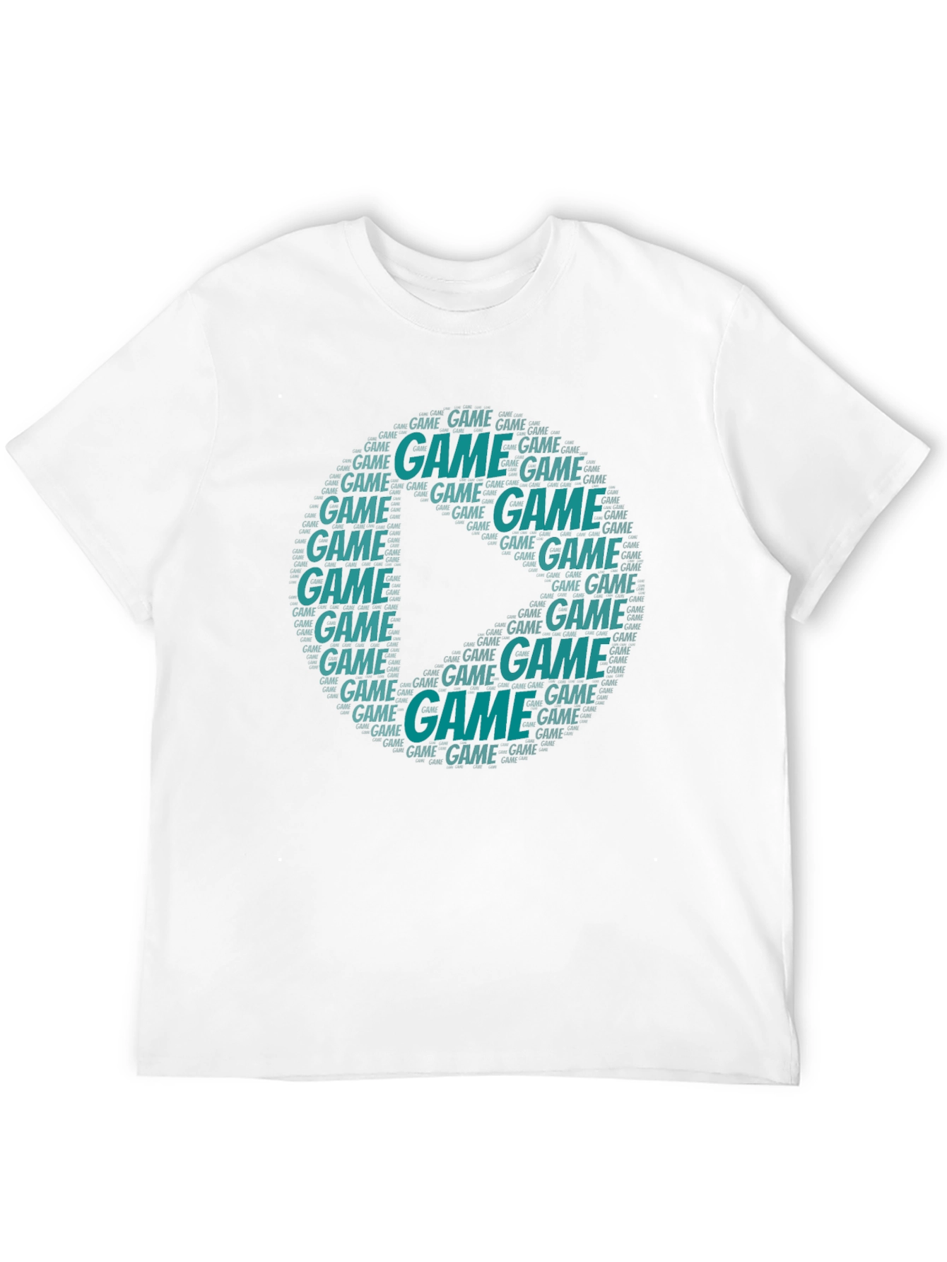Game Word Art Graphic Tee - Black Short Sleeve