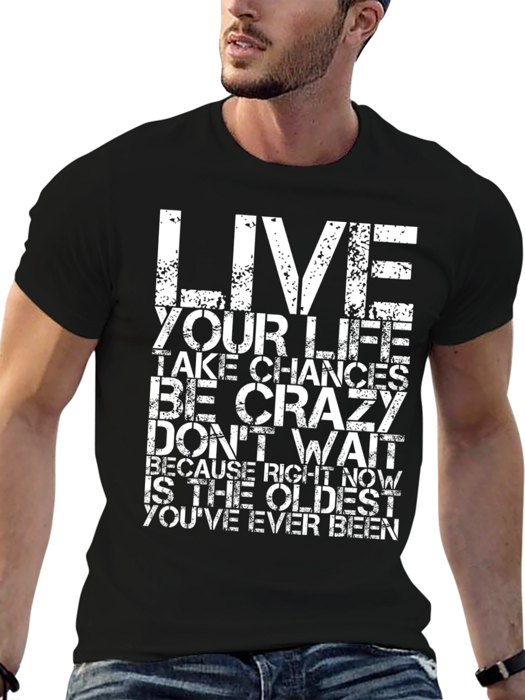 Inspirational Quote Graphic Black T-Shirt