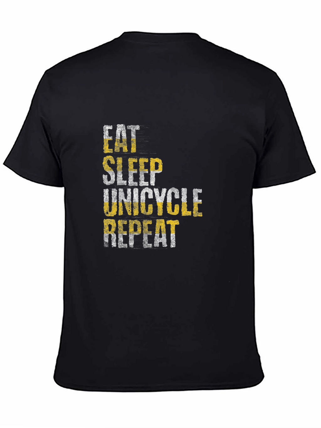 Eat Sleep Unicycle Repeat Black Graphic Tee