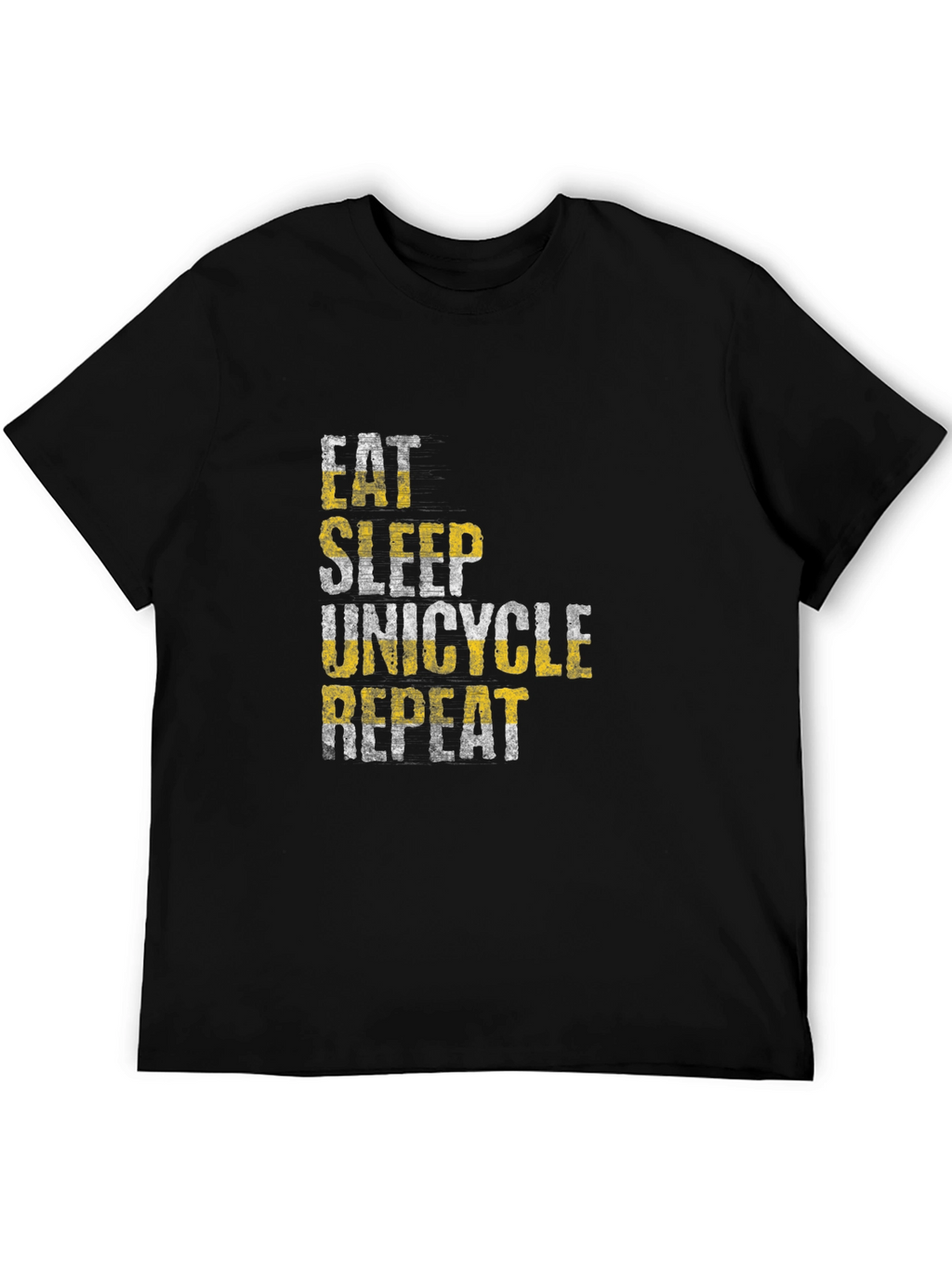 Eat Sleep Unicycle Repeat Black Graphic Tee