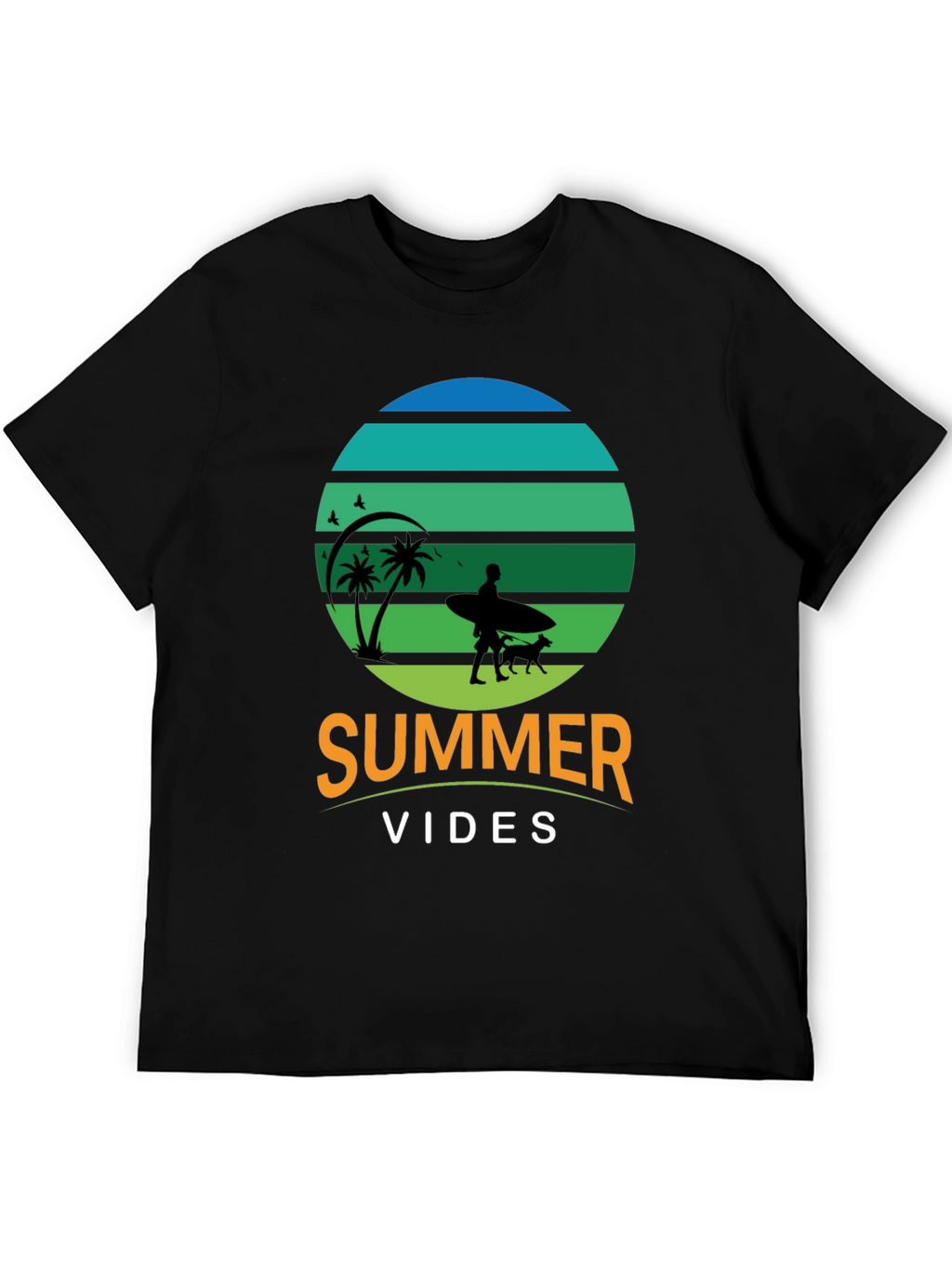 Summer Vibes Surf Dog T-Shirt – Retro Beach Dog Lover Tee