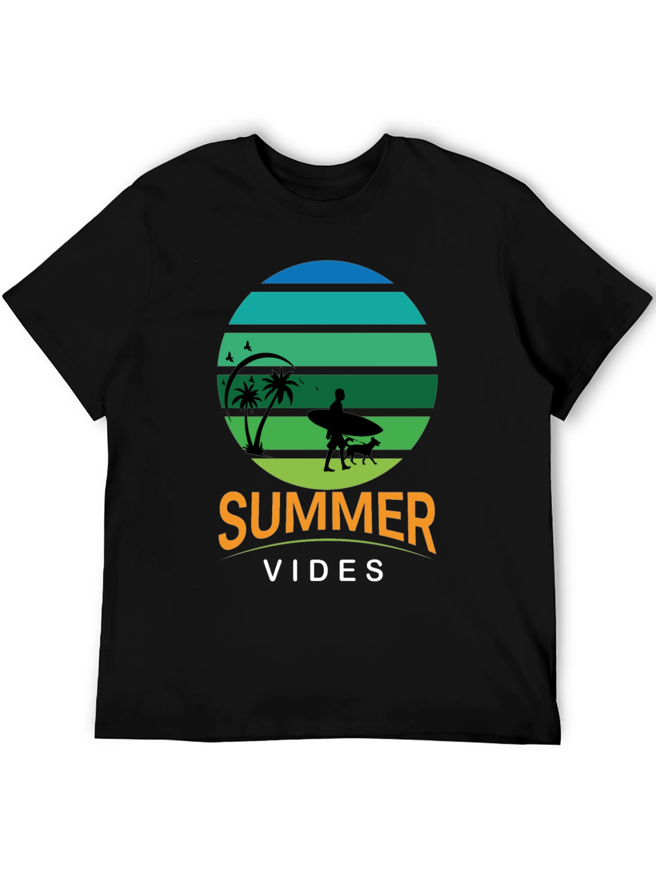 Summer Vibes Surf Dog T-Shirt – Retro Beach Dog Lover Tee