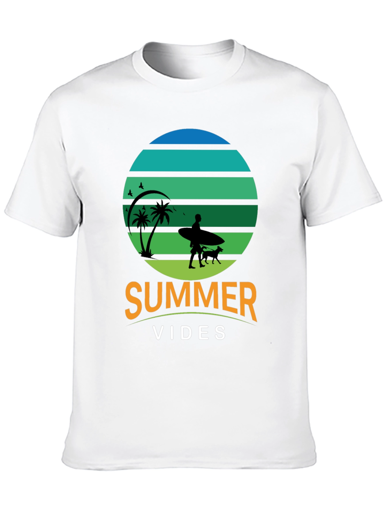 Summer Vibes Surf Dog T-Shirt – Retro Beach Dog Lover Tee