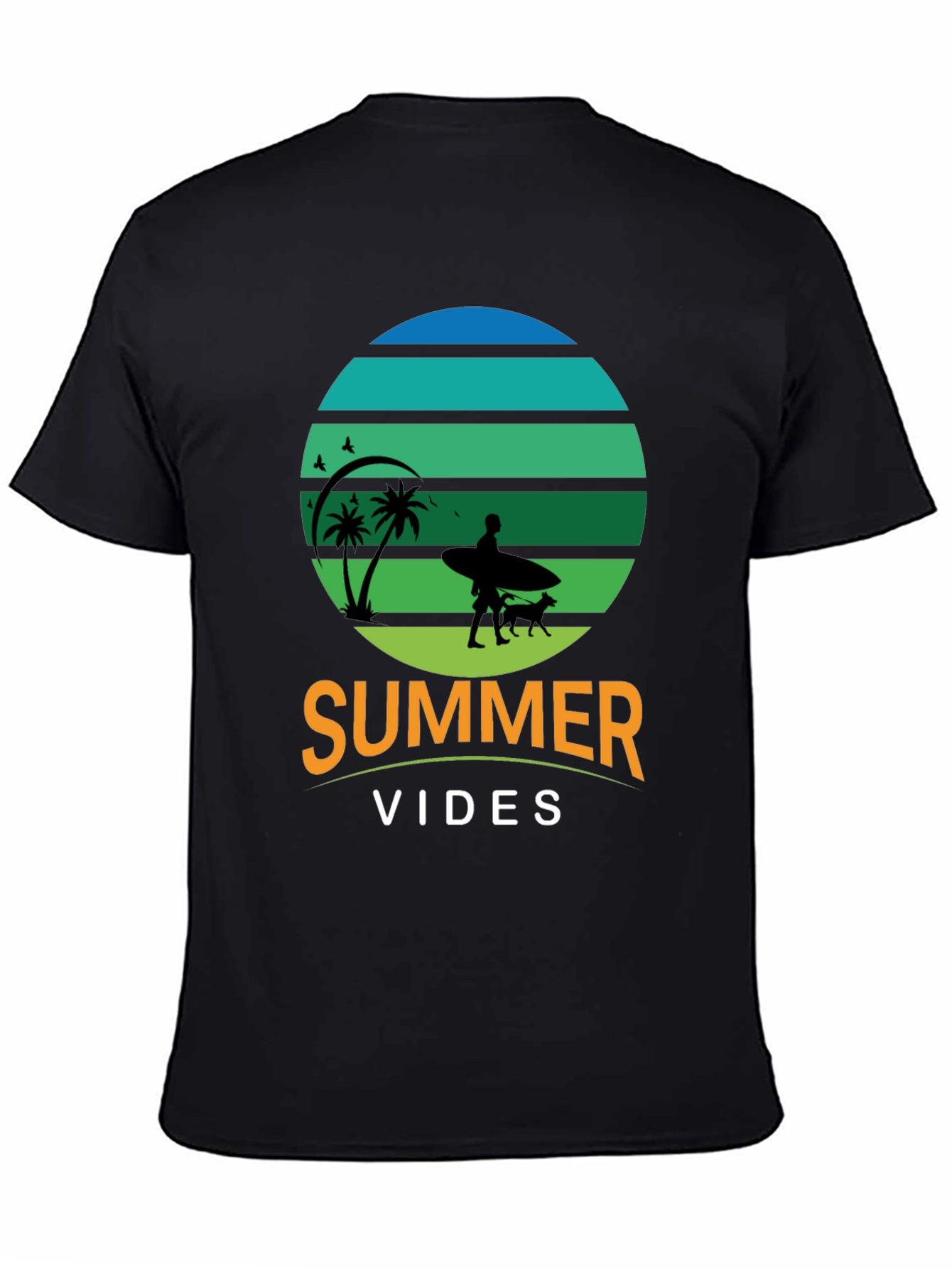 Summer Vibes Surf Dog T-Shirt – Retro Beach Dog Lover Tee