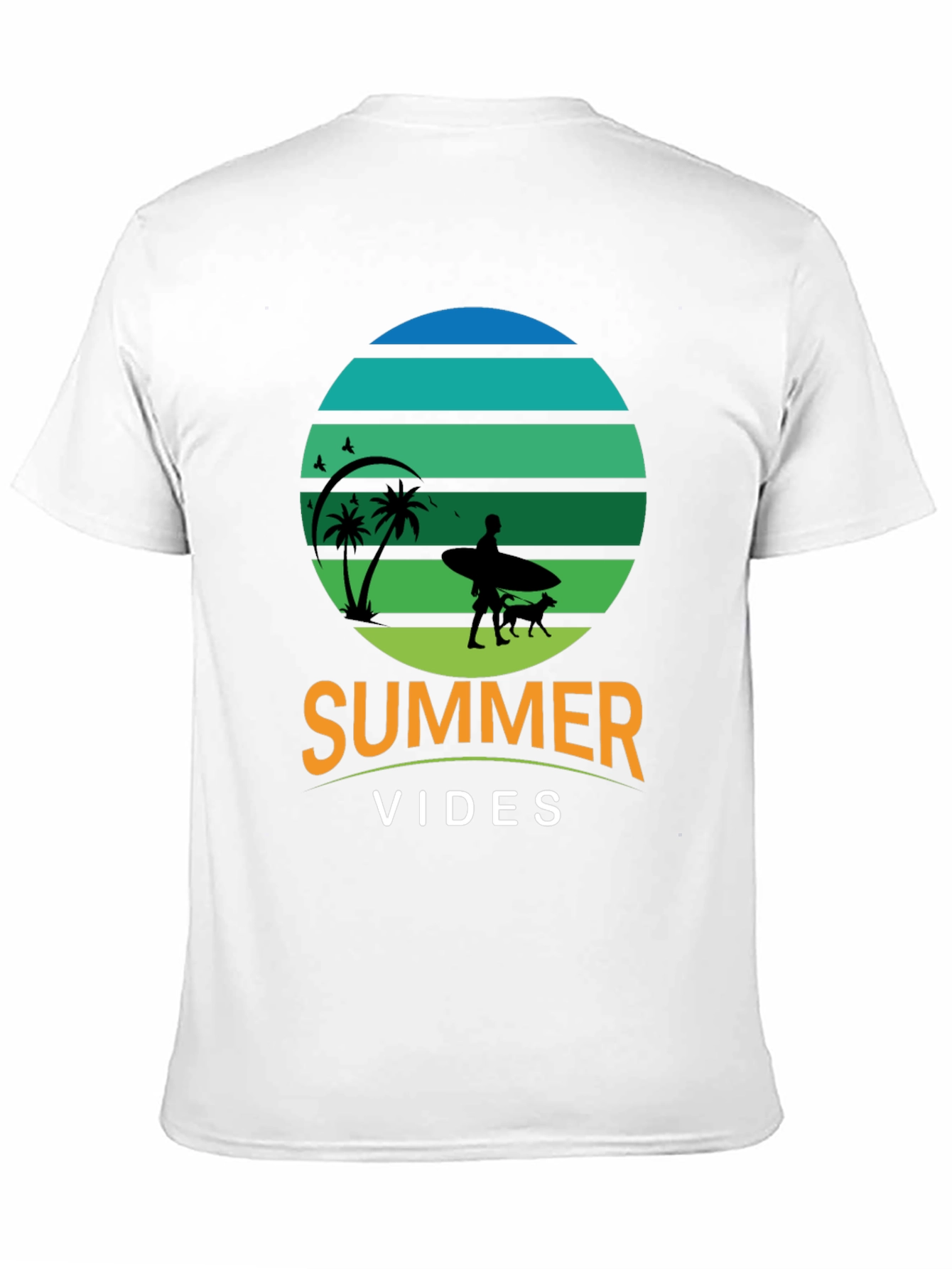 Summer Vibes Surf Dog T-Shirt – Retro Beach Dog Lover Tee