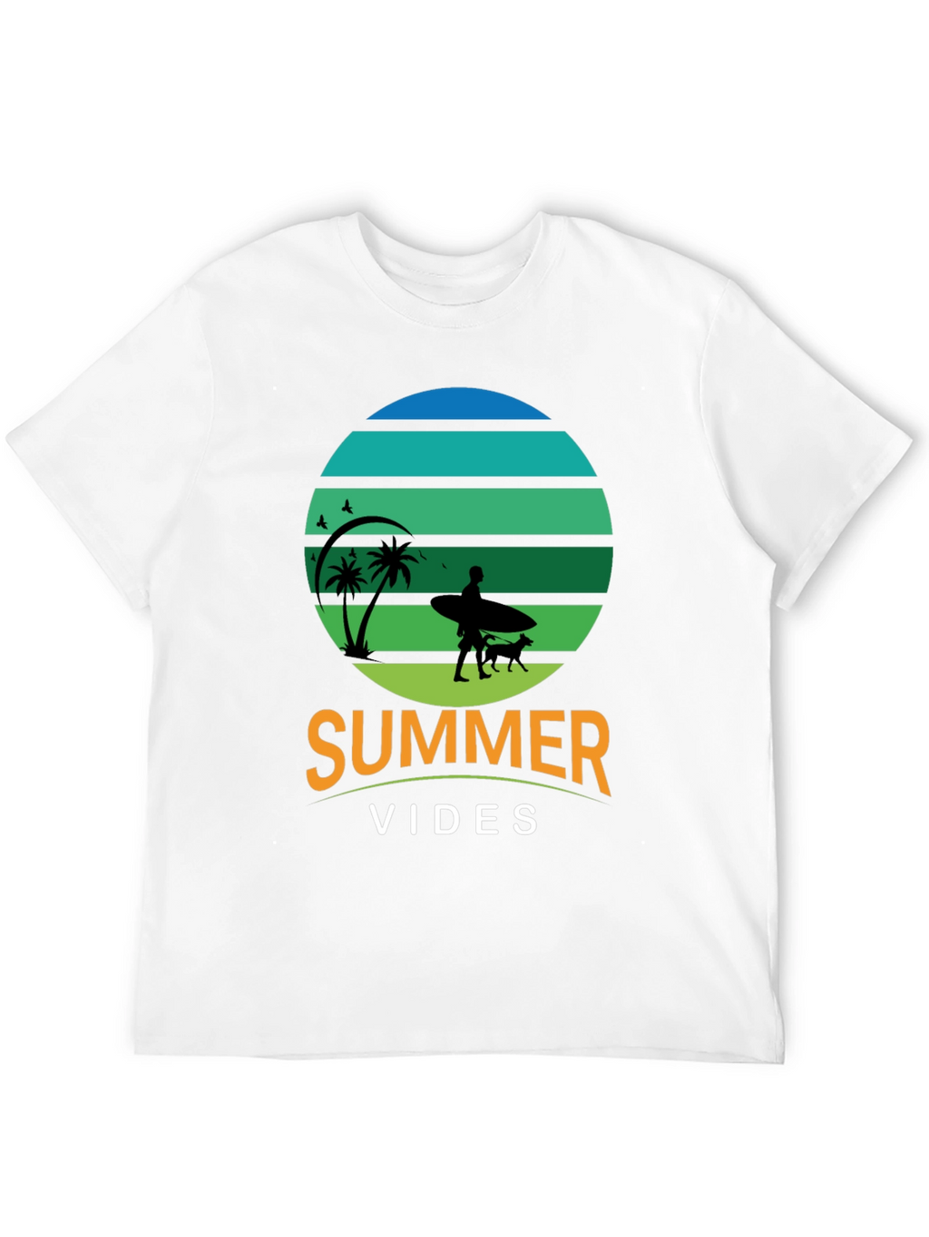 Summer Vibes Surf Dog T-Shirt – Retro Beach Dog Lover Tee