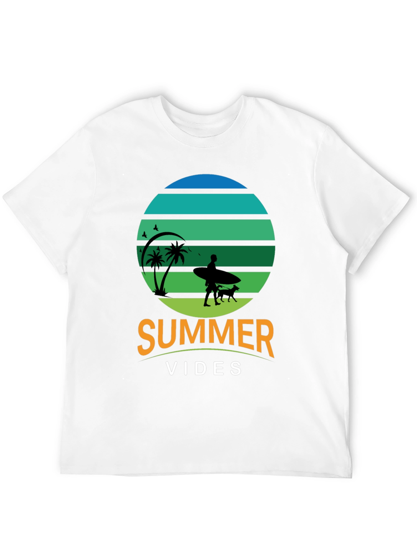 Summer Vibes Surf Dog T-Shirt – Retro Beach Dog Lover Tee