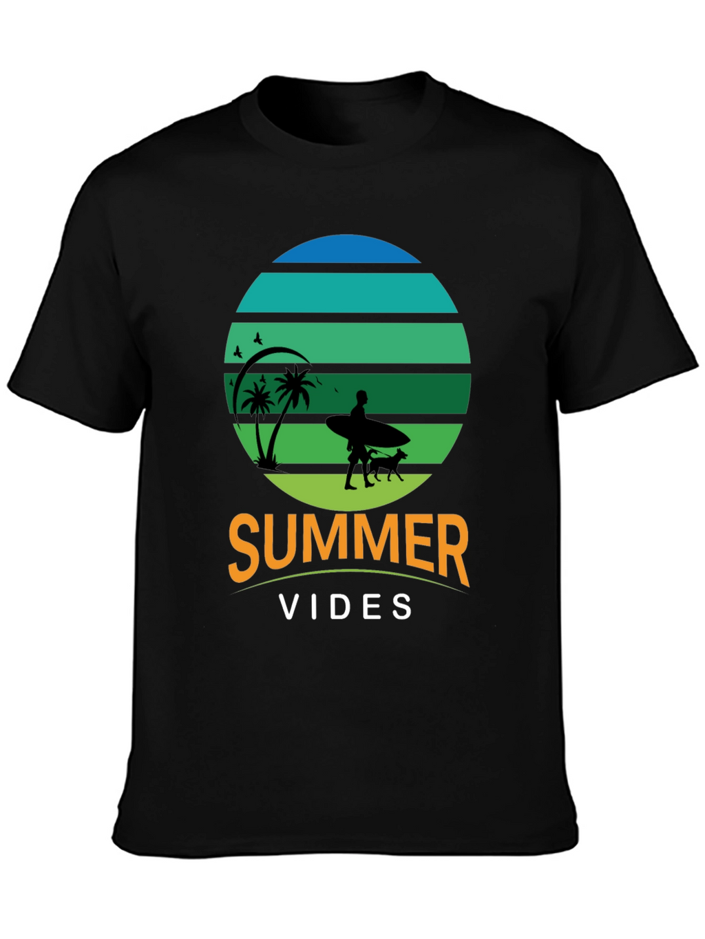 Summer Vibes Surf Dog T-Shirt – Retro Beach Dog Lover Tee
