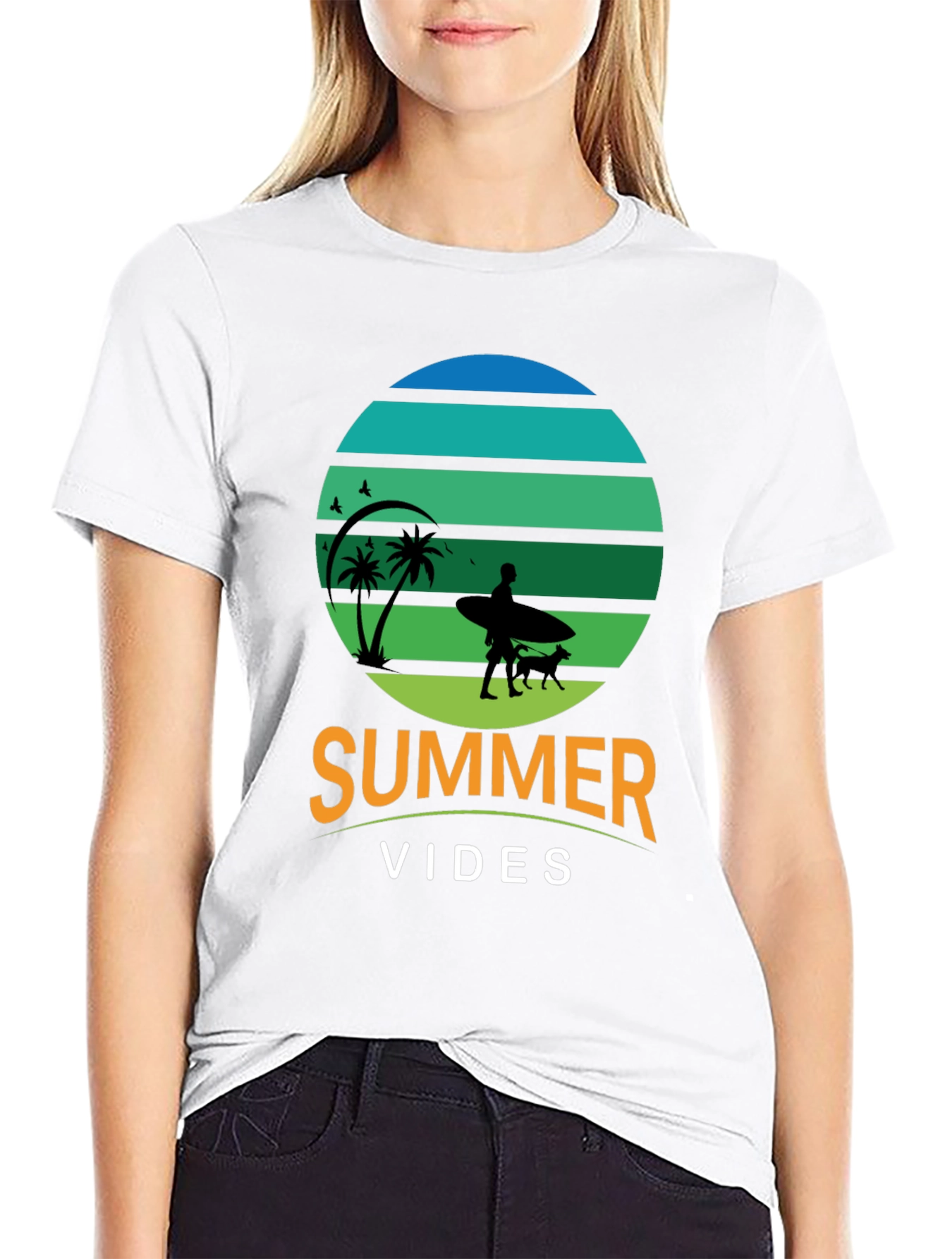 Summer Vibes Surf Dog T-Shirt – Retro Beach Dog Lover Tee