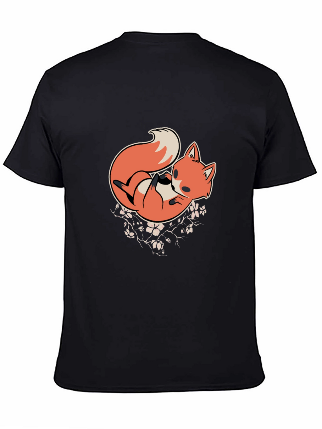 Fox Graphic Print T-Shirt - Black Casual