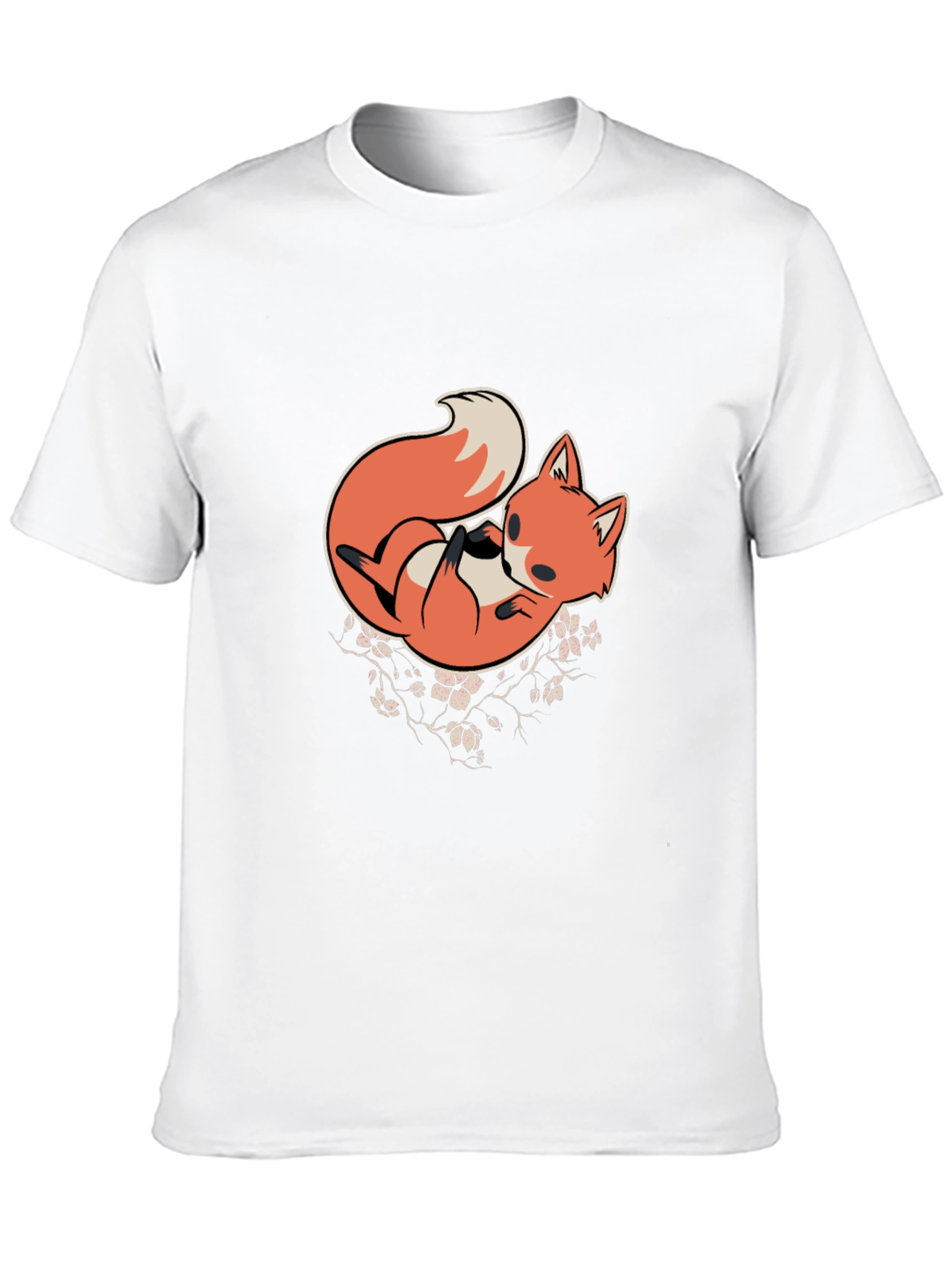 Fox Graphic Print T-Shirt - Black Casual