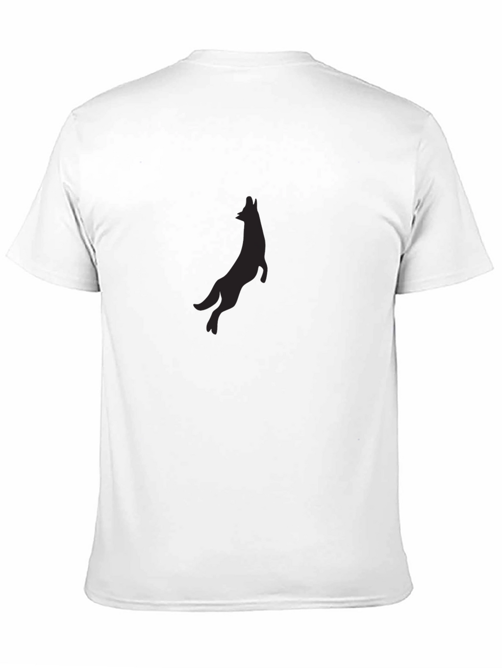 Black T-Shirt with Wolf Silhouette