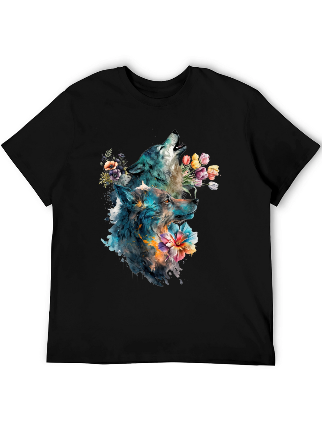 Wolf & Floral Graphic Tee