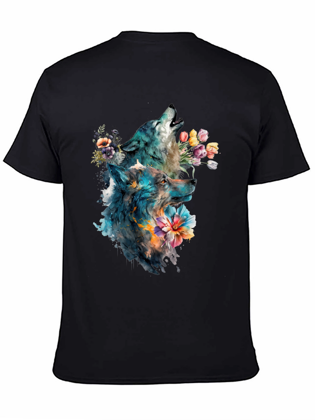 Wolf & Floral Graphic Tee