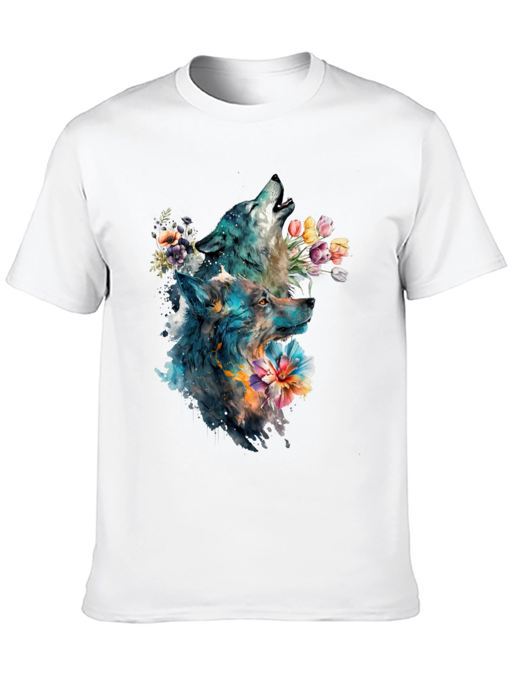 Wolf & Floral Graphic Tee