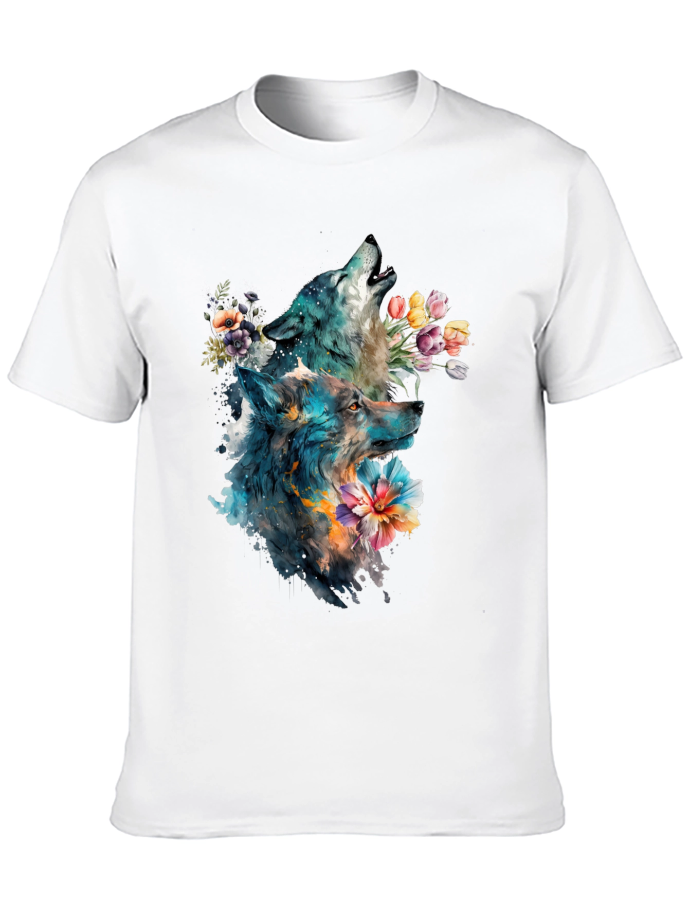 Wolf & Floral Graphic Tee