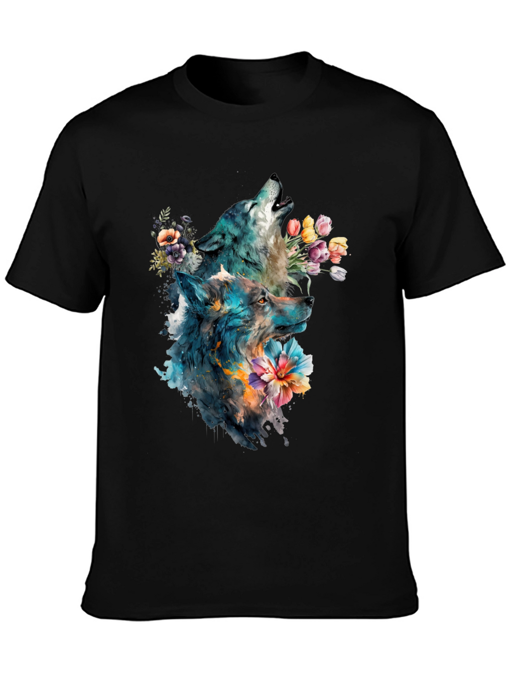 Wolf & Floral Graphic Tee