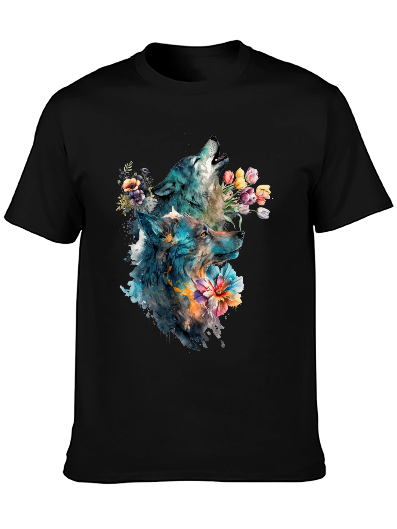 Wolf & Floral Graphic Tee
