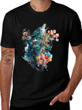 Wolf & Floral Graphic Tee