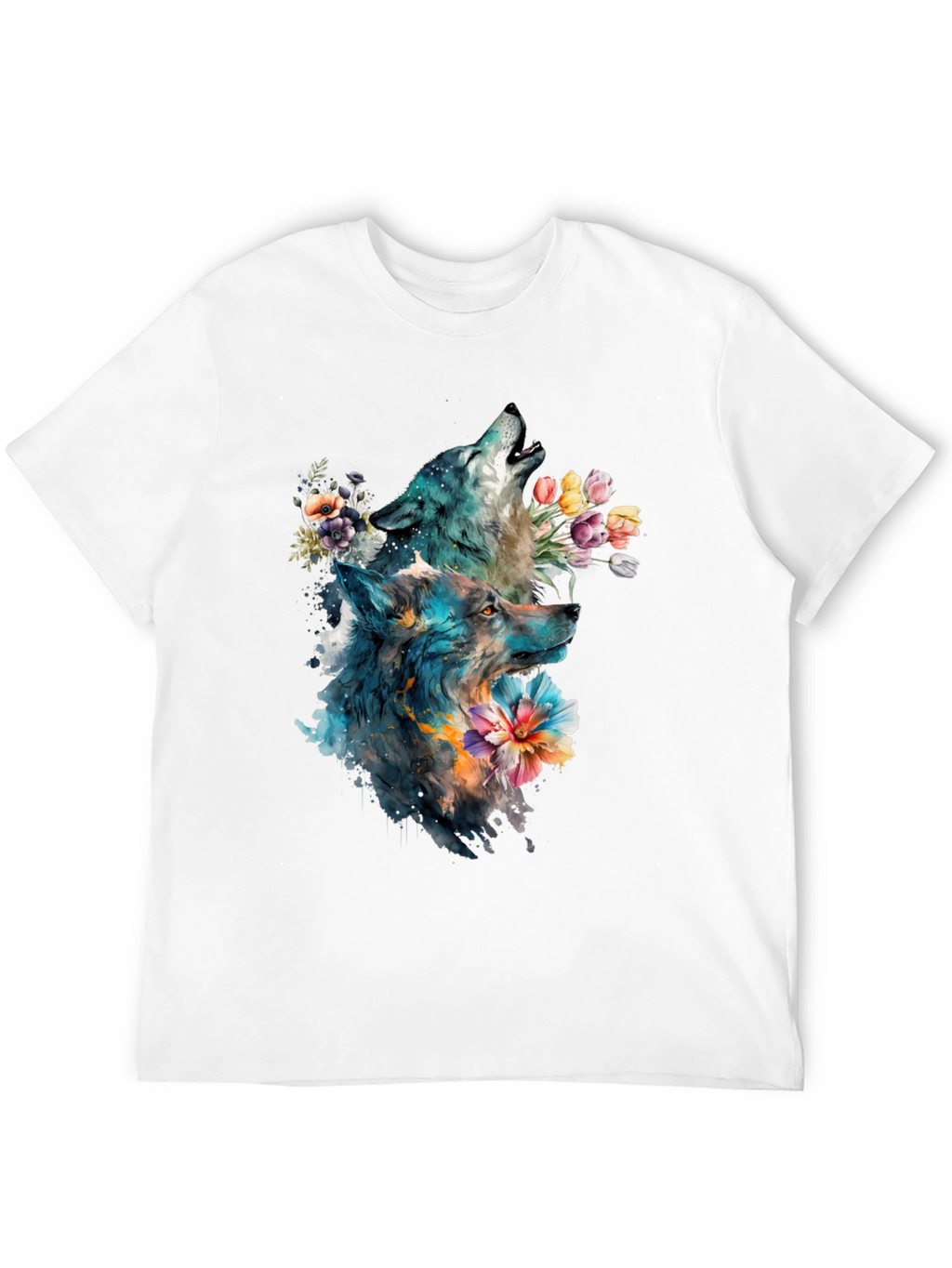 Wolf & Floral Graphic Tee