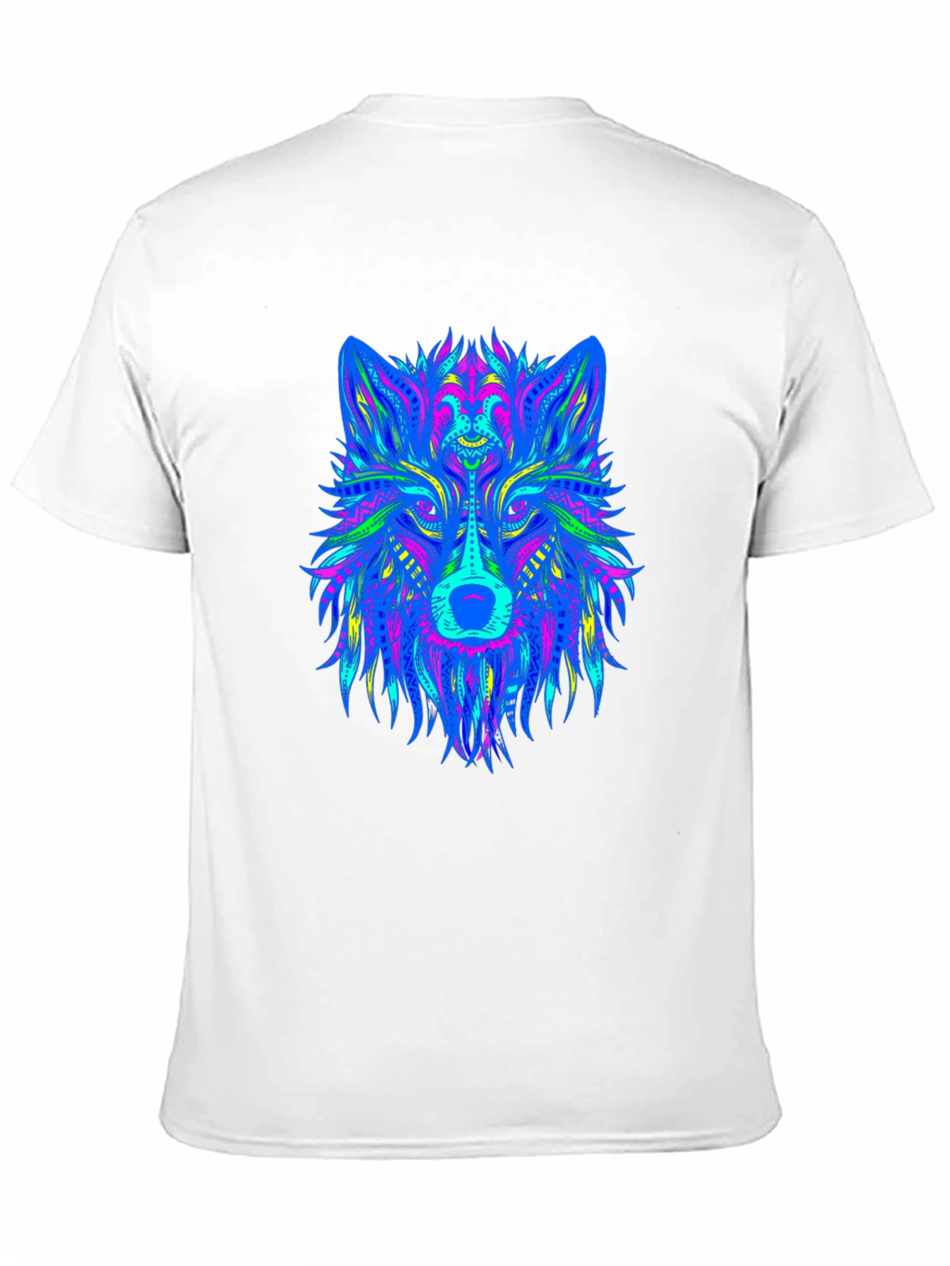 Neon Wolf Graphic Black T-Shirt
